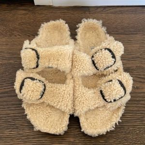 Birkenstock Shearling Papillio Big Buckle Sandal